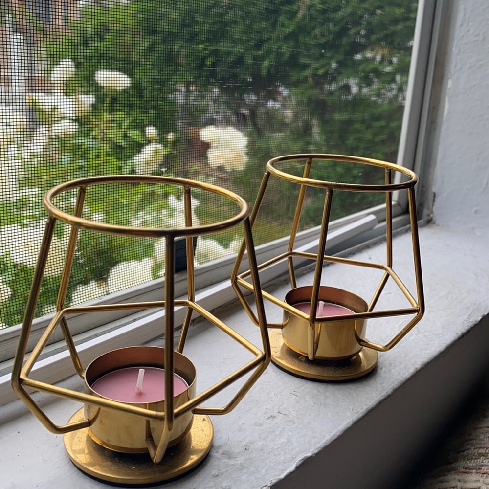 IKEA Gold Candle Holders